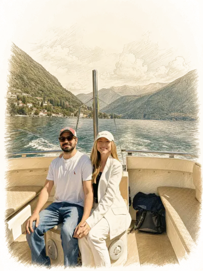 De barco no Lago de Como